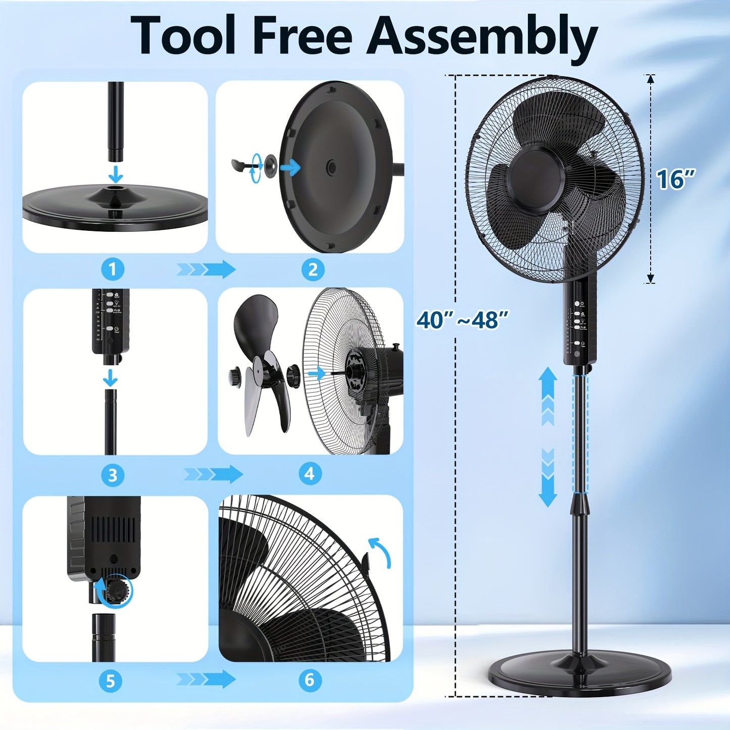Pedestal Oscillating Fan With Remote Control