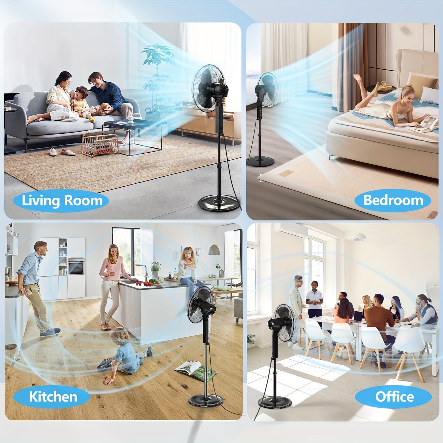 Pedestal Oscillating Fan With Remote Control