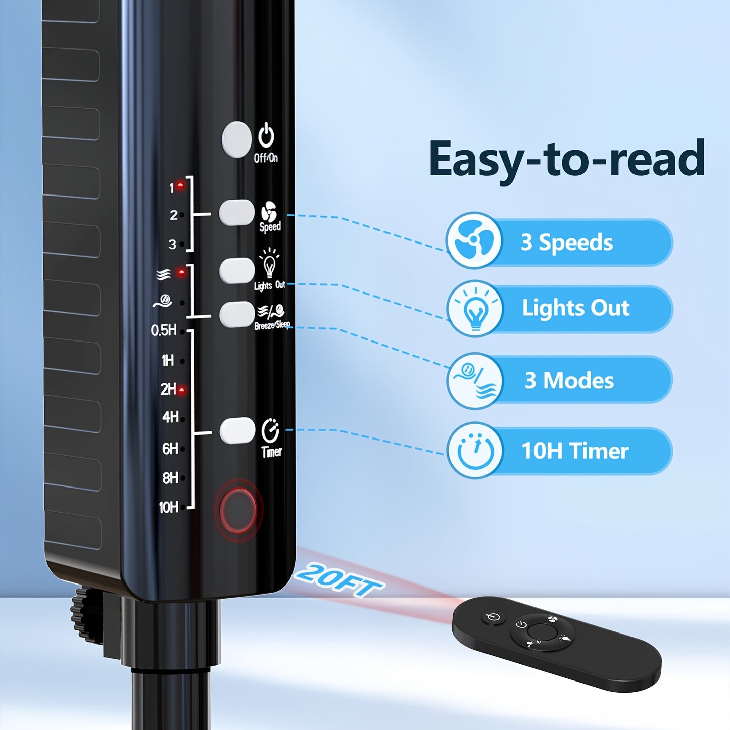 Pedestal Oscillating Fan With Remote Control